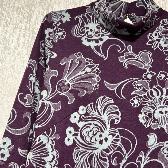 Anthropologie Mock Neck Mini Dress Boho Keyhole Back - Picture 7 of 13